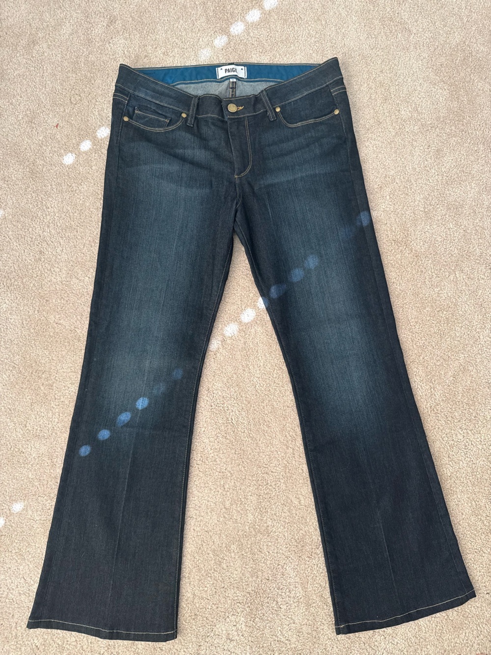PAIGE Skyline Bootcut Jeans Dark Wash Mid Rise Stretch Denim - Picture 2 of 6